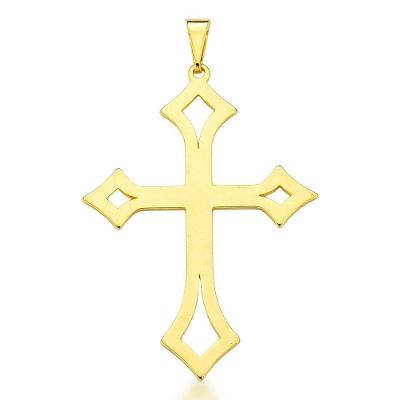 Pingente Crucifixo Vazada Unissex Banhada Ouro 18