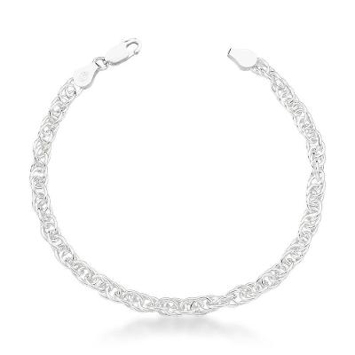Pulseira Singapura Grossa Unissex Prata 925 - 18cm