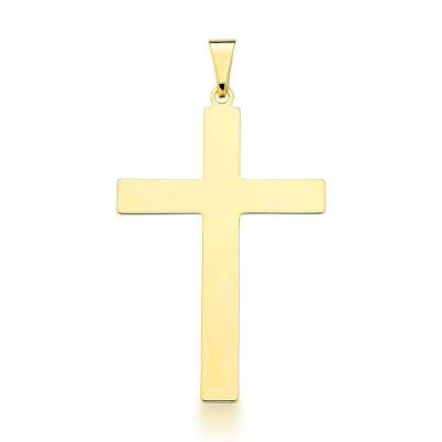 Pingente Crucifixo Lisa Banhada Ouro 18k