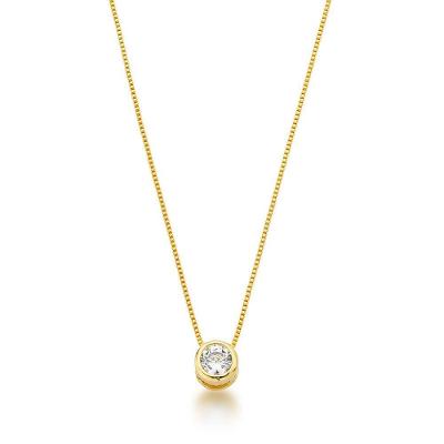 Colar Ponto De Luz 7,6mm Banhada A Ouro 18k - 45cm