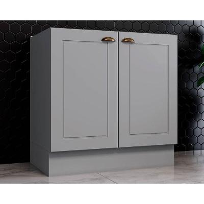 Balcão de Cozinha Modulado Americana c/ 2 Portas s/ Tampo 80cm Cinza - Henn