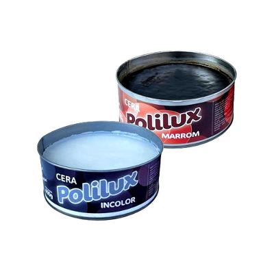 Kit 2 Cera Pastosa Polilux Lata Incolor E Marrom 400g