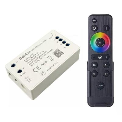 Controlador Wifi Iluminação Com Controle Remoto Para Led Rgb Conexão Com Smart App, Alexa