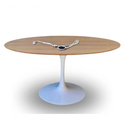 Mesa De Jantar Tulipa Saarinen Redonda 235x122cm Tampo Cor Jade