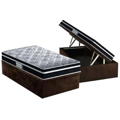 Cama Box Baú Solteiro: Colchão Ortopédico Probel D33/EP ProDormir Advanced Tech1500 Plus + Base CRC Suede Brown(88x188)