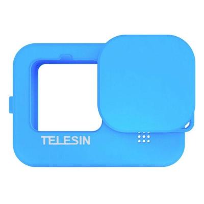 Capa de Silicone Azul + Cordão e Tampa GoPro 9/10/11 - Telesin