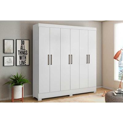 Guarda Roupa Casal 6 Portas e 3 Gavetas Prático Branco - Demóbile