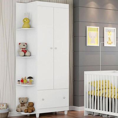 Guarda Roupa Quarto Infantil Gutti Com 2 Portas E 1 Gaveta Branco Branco