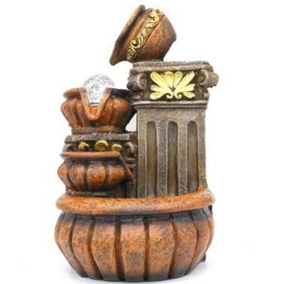 Fonte Água Decorativa Resina Cascata Iluminação Led Bivolt