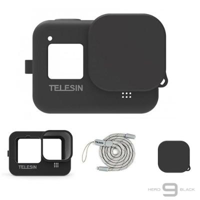 Capa de Silicone Preto + Cordão GoPro 9, 10 e 11 Black - Telesin