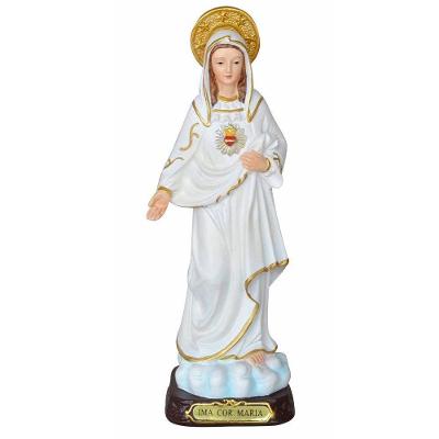 Santa Imagem Imaculado Coração De Maria Resina 20,5cm