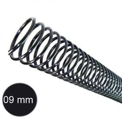 Espirais Para Encadernação Preto 9Mm 50 Folhas 100 Unidades