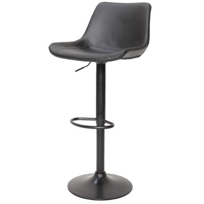 Banqueta Alta Estofada c/encosto p/Cozinha Gir.Preta