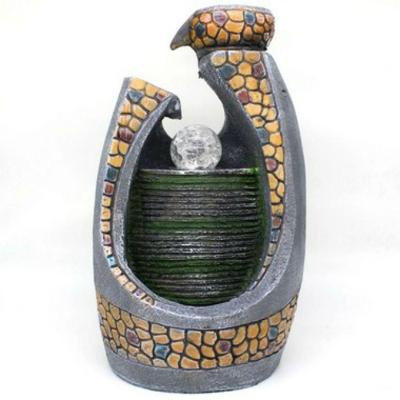 Fonte Água Decorativa Resina Cascata Iluminação Led Bivolt