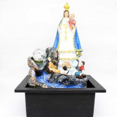 Fonte Água Decorativa Resina Cascata Iluminação Led Bivolt