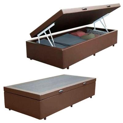 Cama Box Baú Solteiro Sintético + Colchão De Espuma D33 - Sereneprime - 88cm Cor:marrom