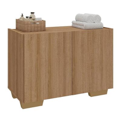 Gabinete Armário De Banheiro 62,5cm 2 Portas Com Pés Multimóveis Mp5046 Rustic/natural Rustic/natural