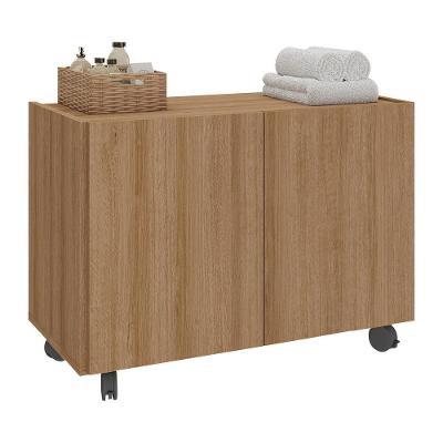 Gabinete Armário De Banheiro 62,5cm Com Rodízios 2 Portas Multimóveis Mp5043 Rustic Rustic
