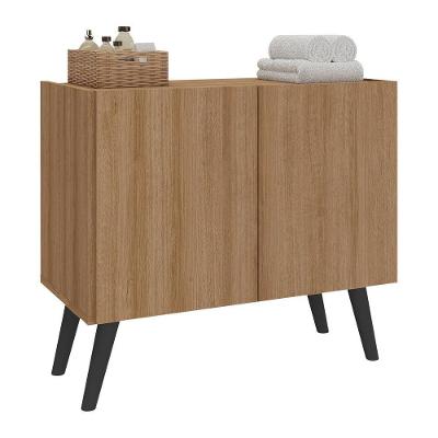 Gabinete Armário De Banheiro 62,5cm Retrô 2 Portas Multimóveis Mp5045 Rustic/preto Rustic/preto