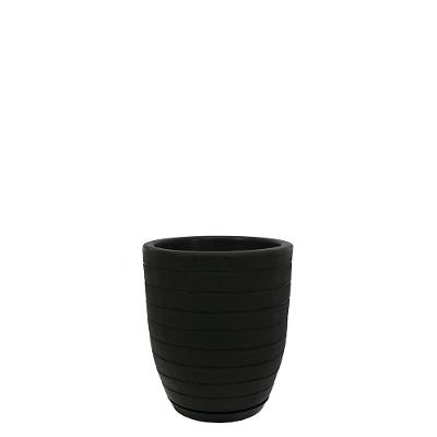 Vaso Relevo 24 X 28 Cm Cor 07 - Preto Sólido