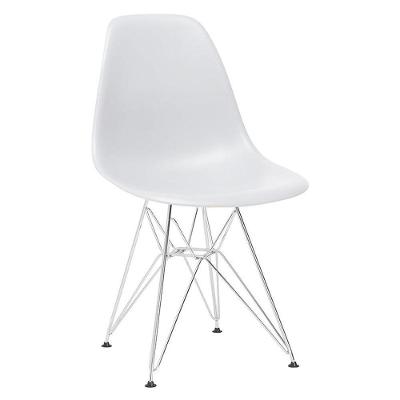 Cadeira Eames Eiffel Dkr Com Base De Metal Cromado Cinza Claro Cinza-claro
