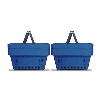 Kit - 10 Cestos Compras Plástica D100 Cód. 3000 Azul Padrão - Della Plast