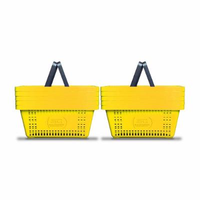 Kit - 10 Cestos Compras Plástica D100 Cód. 3000 Amarelo - Della Plast