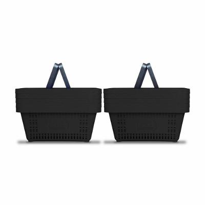 Kit - 10 Cestos Compras Plástica D100 Cód. 3000 Preto - Della Plast