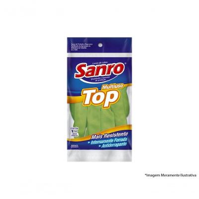 Luva Latex Sanro Forr Verde C G Blister C/10Pcs