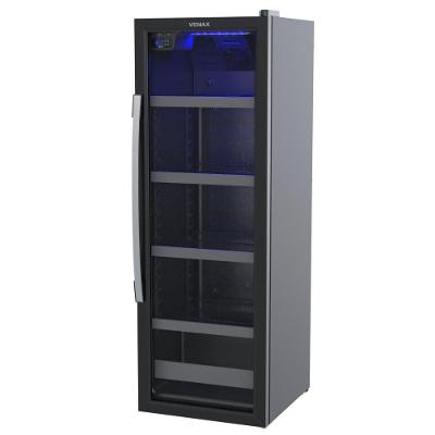 Visa Cooler Expositor Cervejeiro Porta Vidro 200l Blue Light Expvqbl 200 - Venax Preto Fosco 220v