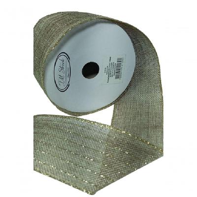 Fita Decorativa Juta Com Brilho Dourado