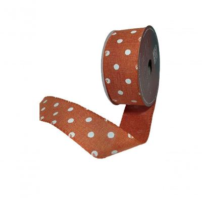 Fita Decorativa Laranja Com Bolinhas - Ft073