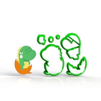 Cortador Dinossauros Baby Na Casca Do Ovo - Mod 6 Tamanho 5 Cm