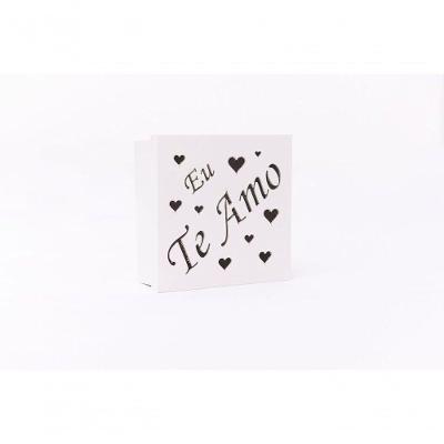 Caixas Personalizadas Brancas 100% Mdf (17x17x07) Eu Te Amo