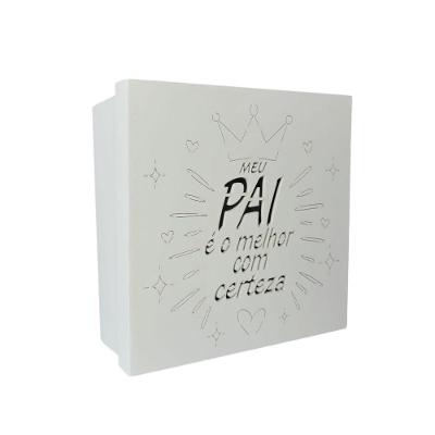 Caixas Personalizadas Brancas 100% Mdf (17x17x07) Meu Pai é O Melhor