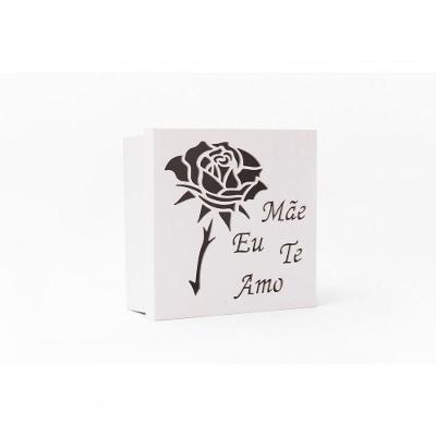Caixas Personalizadas Brancas 100% Mdf (17x17x07) Mãe Eu Te Amo