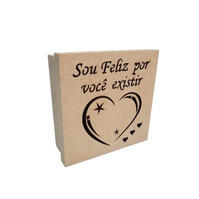 Caixas Personalizadas 100% Mdf Cru (17x17x07) Sou Feliz Por Você Existir