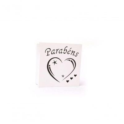 Caixas Personalizadas Brancas 100% Mdf (17x17x07) Parabéns 2