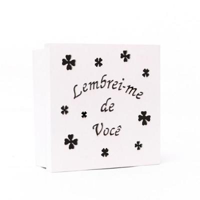 Caixas Personalizadas Brancas 100% Mdf (17x17x07) Lembrei-me De Você 2