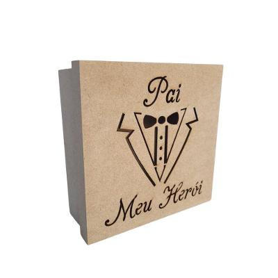 Caixas Personalizadas 100% Mdf Cru (17x17x07) Pai Meu Herói