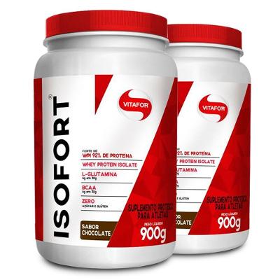 Kit 2 Whey Protein Isofort Vitafor 900g Chocolate