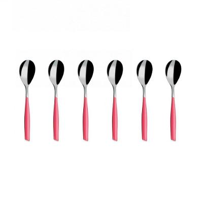 Colher Para Café 15cm Inox 6 Peças Rosa Glamour Bugatti