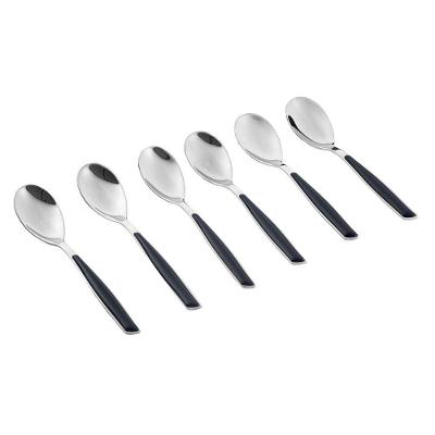 Colher Café 15cm Inox 6 Peças Azul Marinho Glamour Bugatti