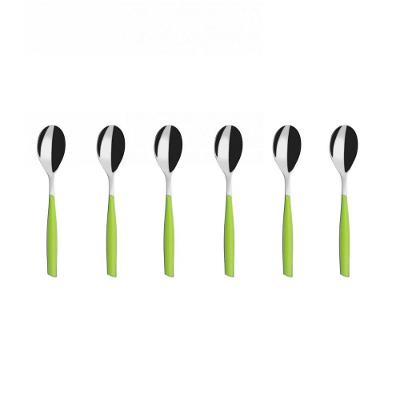 Colher Café 15cm Inox 6 Peças Verde Limão Glamour Bugatti