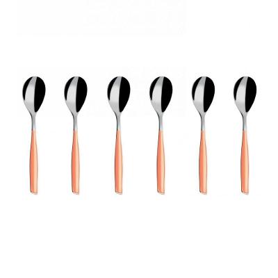 Colher Para Café 15cm Inox 6 Peças Salmão Glamour Bugatti