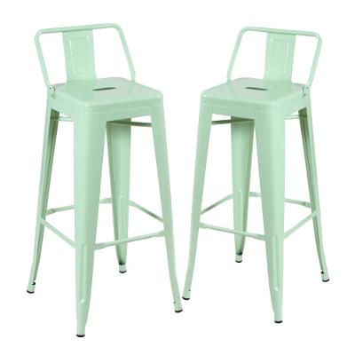 Kit 2 Banquetas Altas Com Encosto 76 Cm Verde Claro