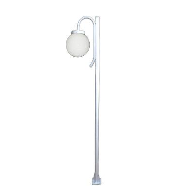 Poste Luminária Globo G Braço Curvo Baixo Jardim Branco 2mt