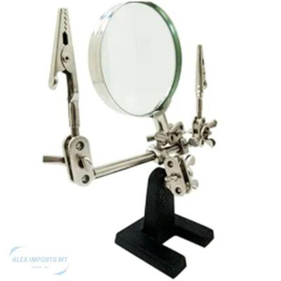 Lupa De Bancada Mesa Com Suporte Pinça Para Laboratorios