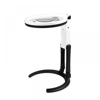 Lupa de Mesa 10 Led Suporte Articulável Aumento 2x 5X Lorben