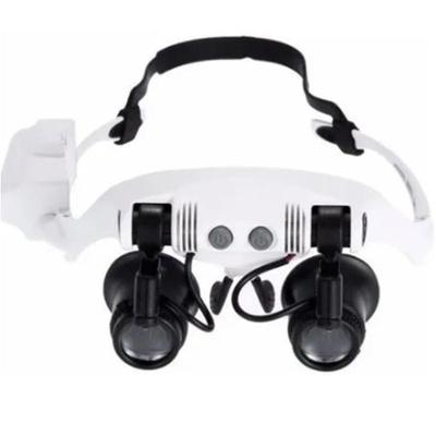 Lupa Óculos 4 Lentes Profissionais Possui 1 Led Em Cada Lado